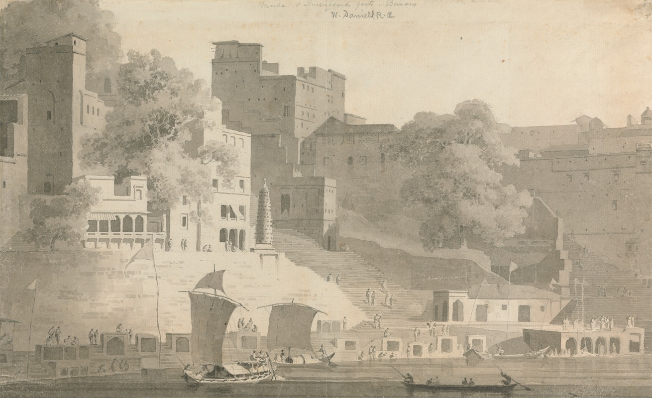 William Daniell - Bramha and Nursingdara Ghat, Varanasi