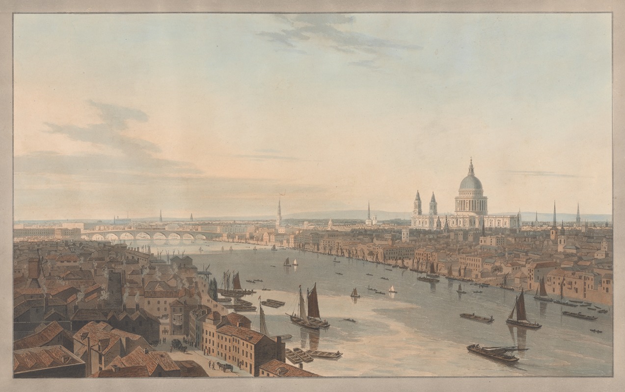 William Daniell - St. Paul’s and Blackfriars Bridge from Southwark