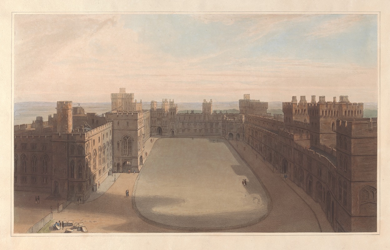 William Daniell - The Quadrangle, Windsor Castle – View from the Round Tower, Windsor Castle