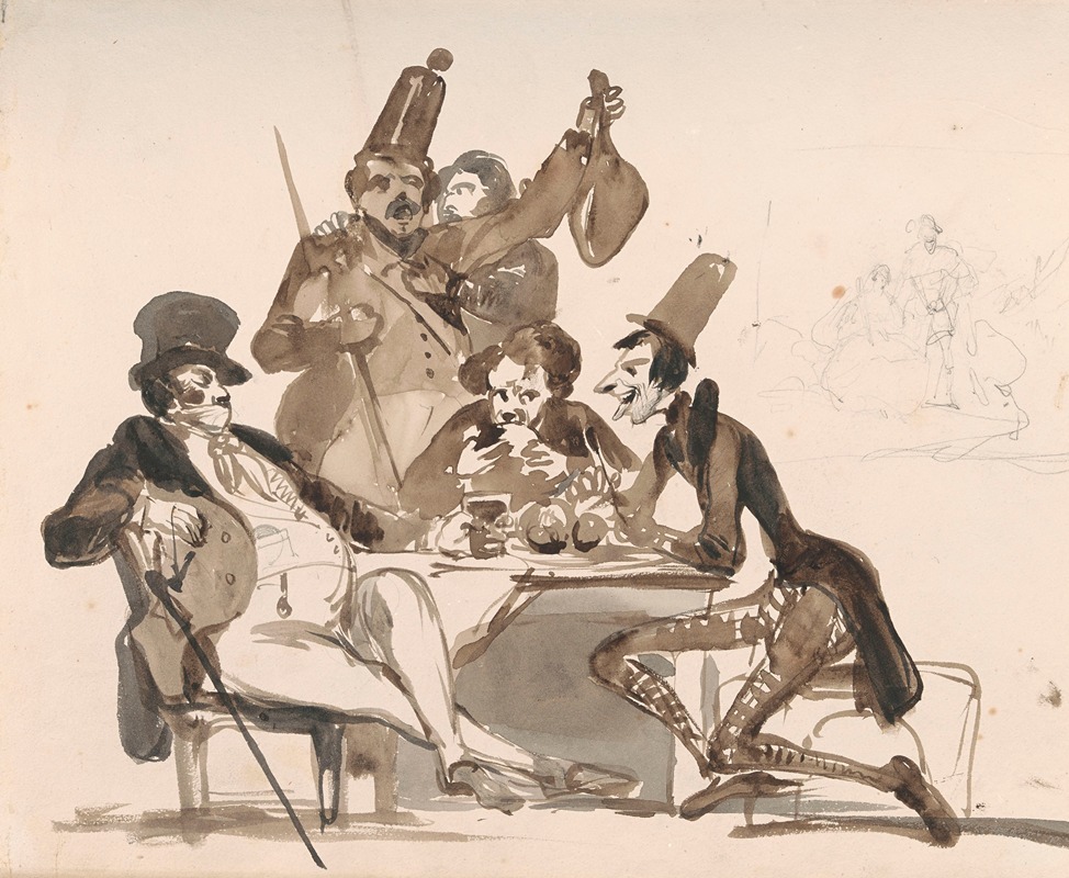 Nicaise De Keyser - Caricatures and Two Figures
