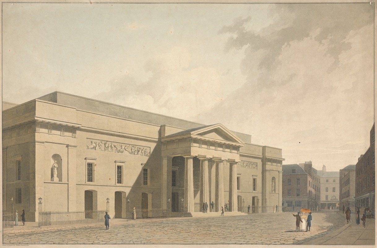 William Daniell - View of the East Front of the New Theatre Royal Covent Garden