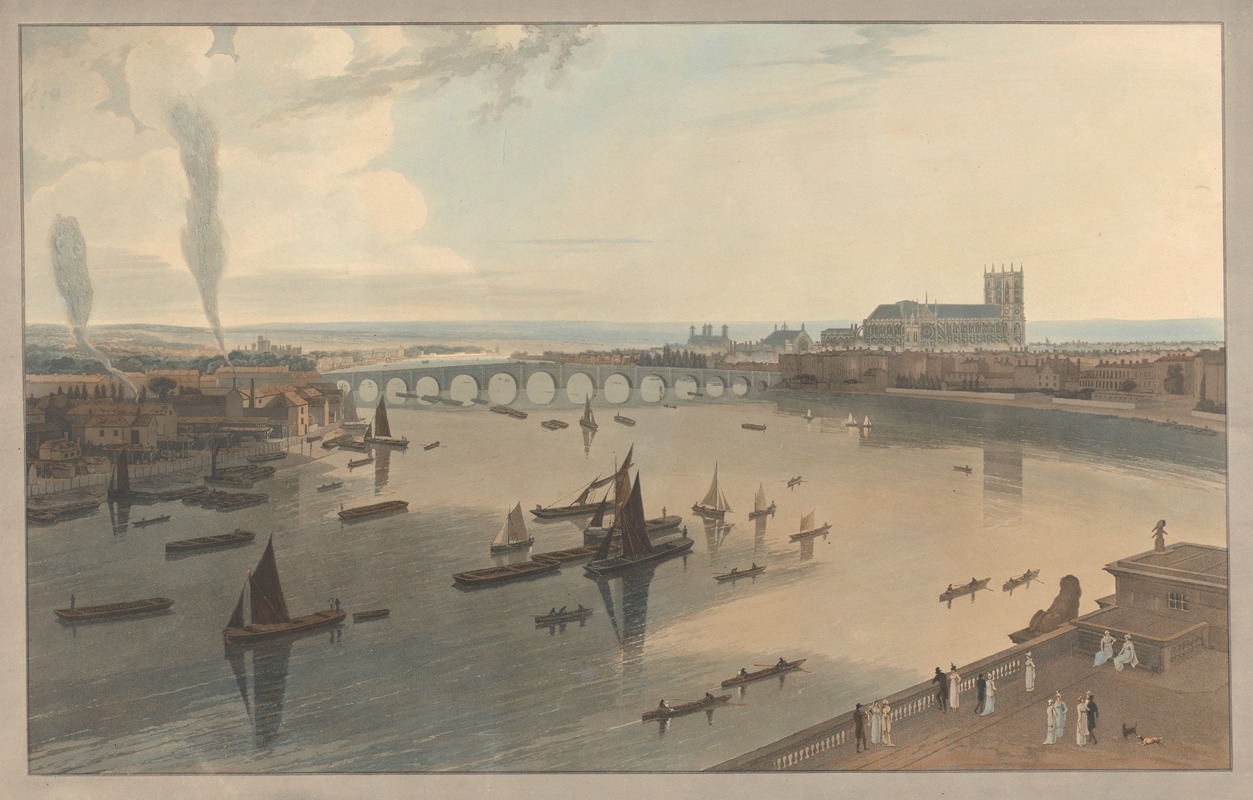 William Daniell - Westminster Bridge and the Abbey