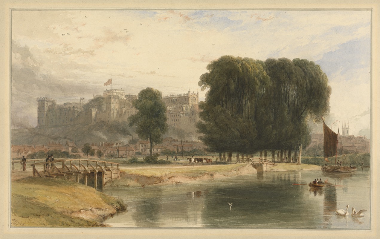 William Daniell - Windsor Castle from near Brocas Meadows