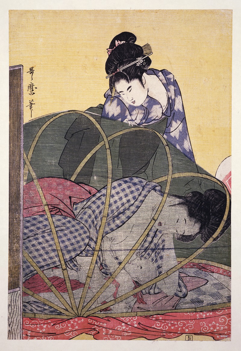 Kitagawa Utamaro - Horo-gaya – Mosquito net for a baby