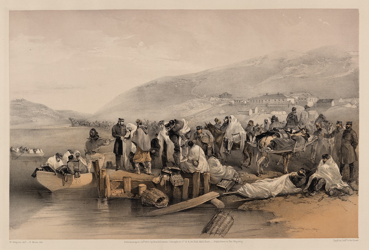 William Simpson - Embarkation of the sick at Balaklava