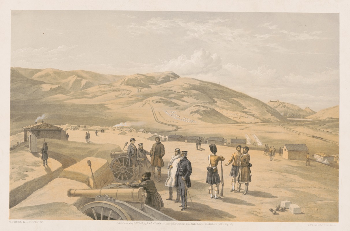 William Simpson - Highland Brigade camp, looking south.