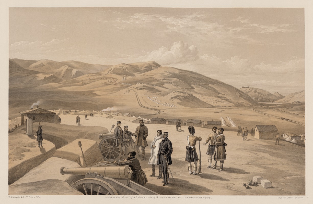 William Simpson - Highland Brigade camp, looking south