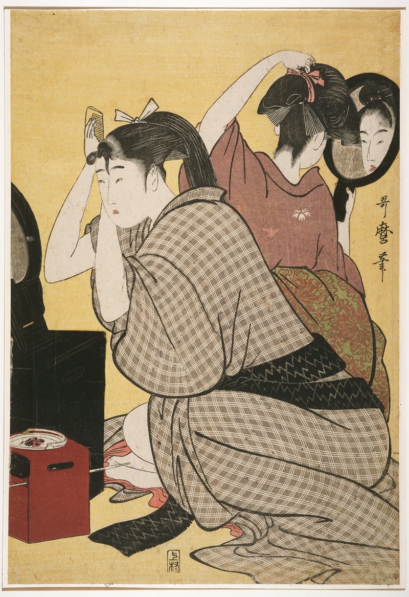 Kitagawa Utamaro - Kami-yui – Dressing the hair