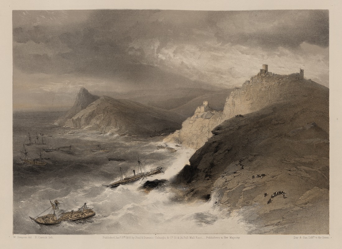 William Simpson - The gale off the port of Balaklava, 14th Nov. 1854