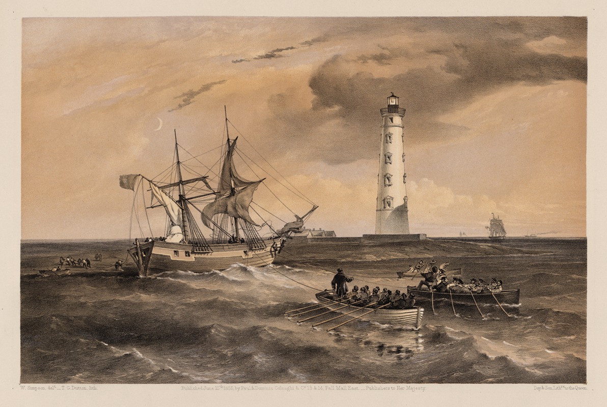 William Simpson - The light-house at Cape Chersonese – looking south