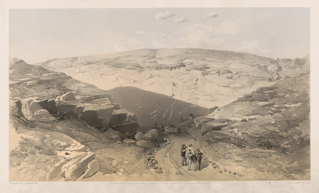 William Simpson - The valley of the shadow of death Caves in the Woronzoff Road behind the 21 gun battery