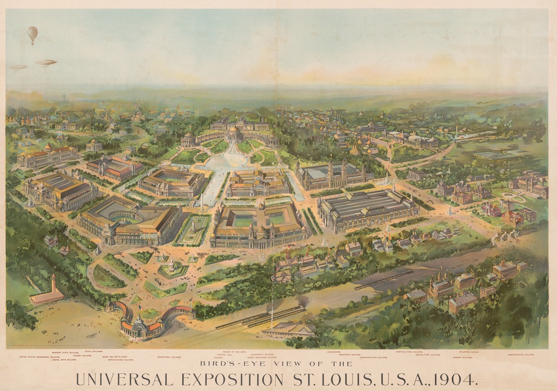 Woodward & Tiernan Printing Co. - Bird’s-eye view of the Universal Exposition St. Louis, U.S.A., 1904