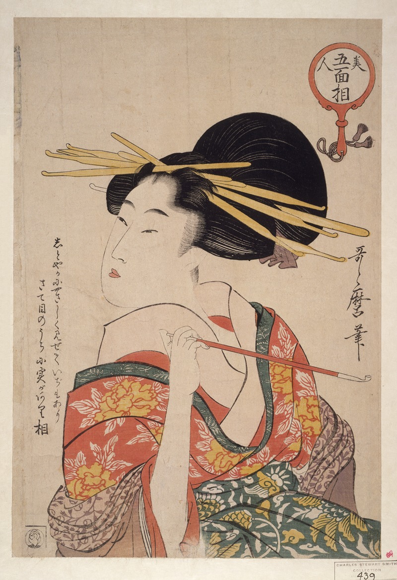 Kitagawa Utamaro - Kiseru o motsu onna – Woman holding a pipe