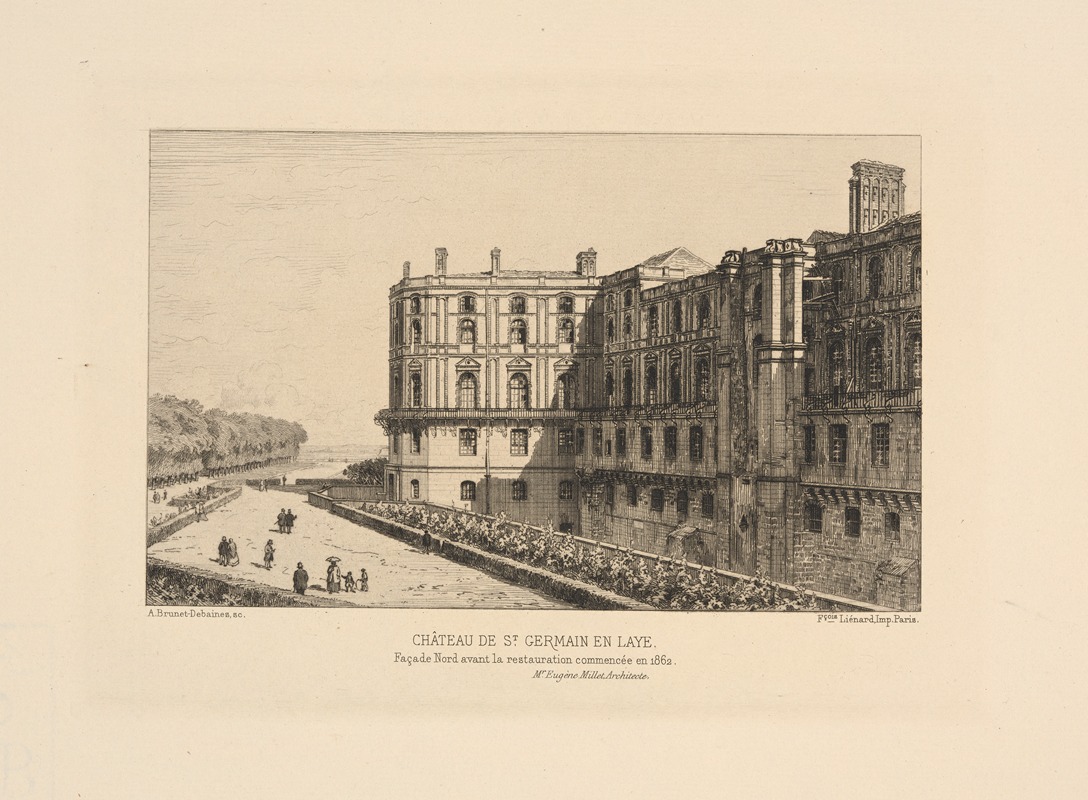 Alfred Brunet-Debaines - Chateau de St. Germain en Laye. North façade before restoration began in 1862