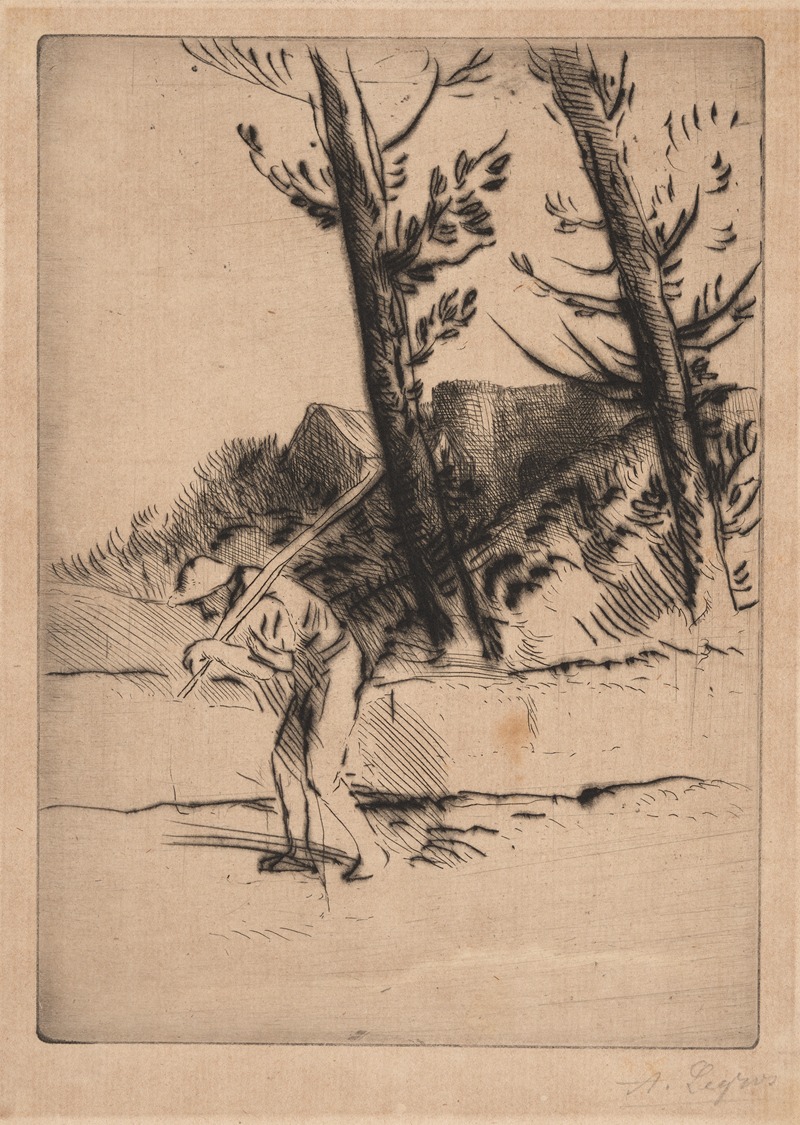 Alphonse Legros - Traveler with pole over shoulder