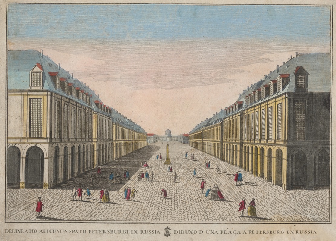 Anonymous - Drawing of a Square in St Petersburg, Russia