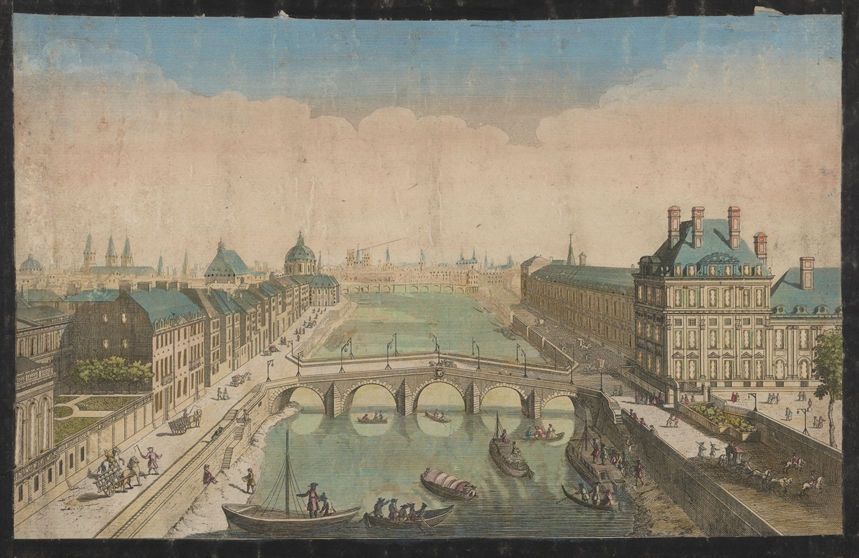 Anonymous - Perspective view of Paris along the Seine