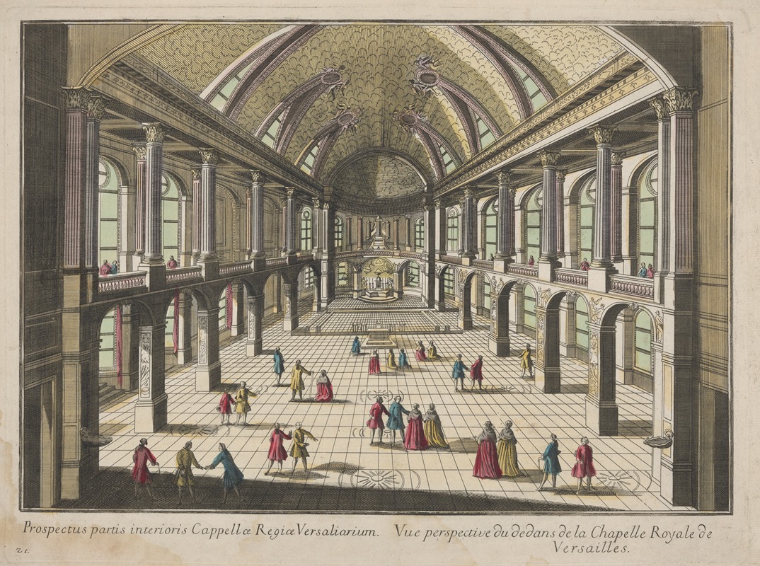 Anonymous - Perspective view of the interior of the Versailles Royal Chapel