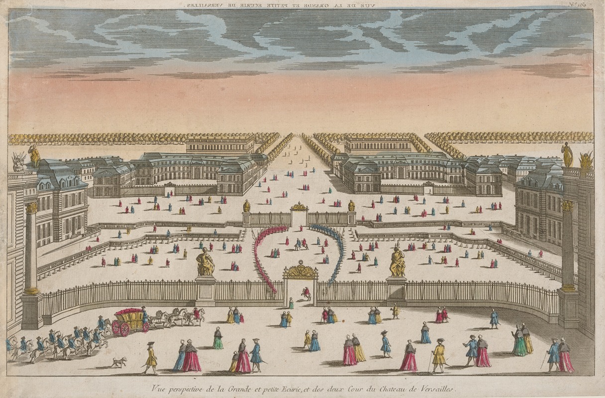 Anonymous - Perspective view of the Large and small Stables, and the two Stable yards of the Versailles Palace