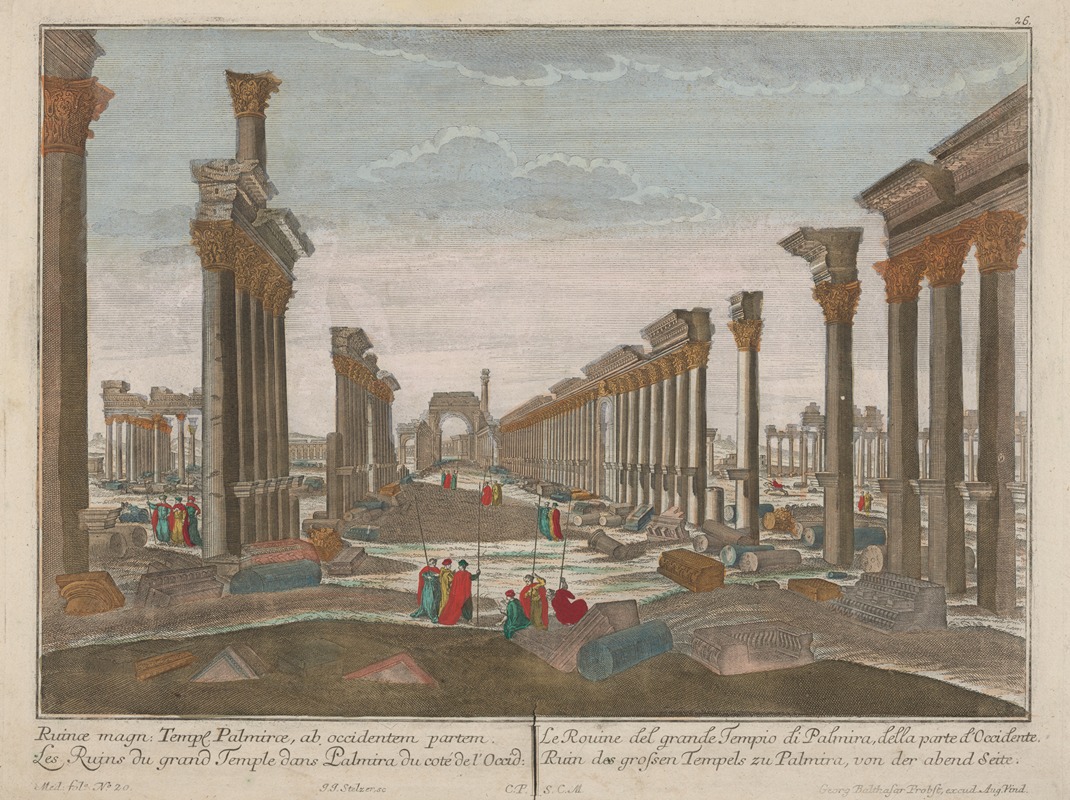 Anonymous - The Ruins of the great Temple at Palmira, from the West