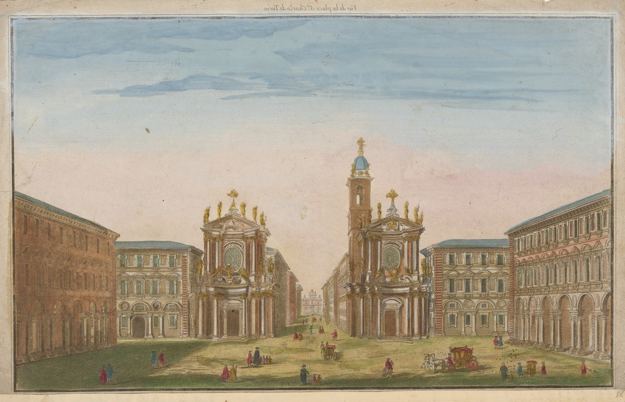 Anonymous - View of the St. Charles square in Turin