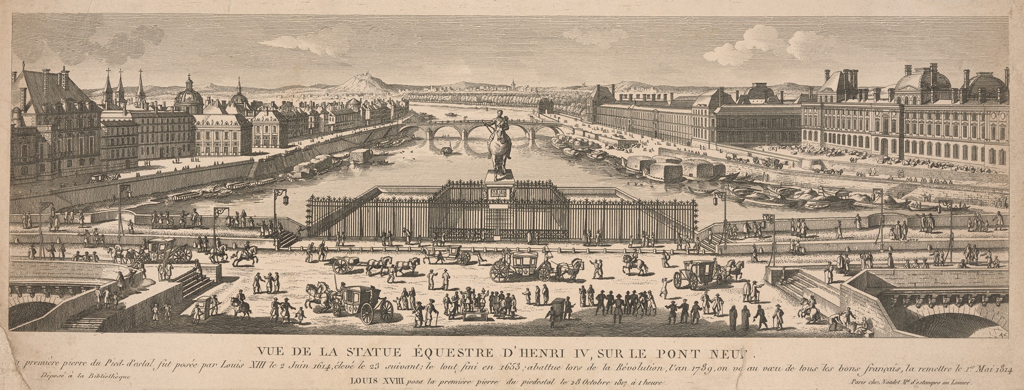 Anonymous - Vue de la statue equestre d’Henri IV, sur le Pont Neuv.