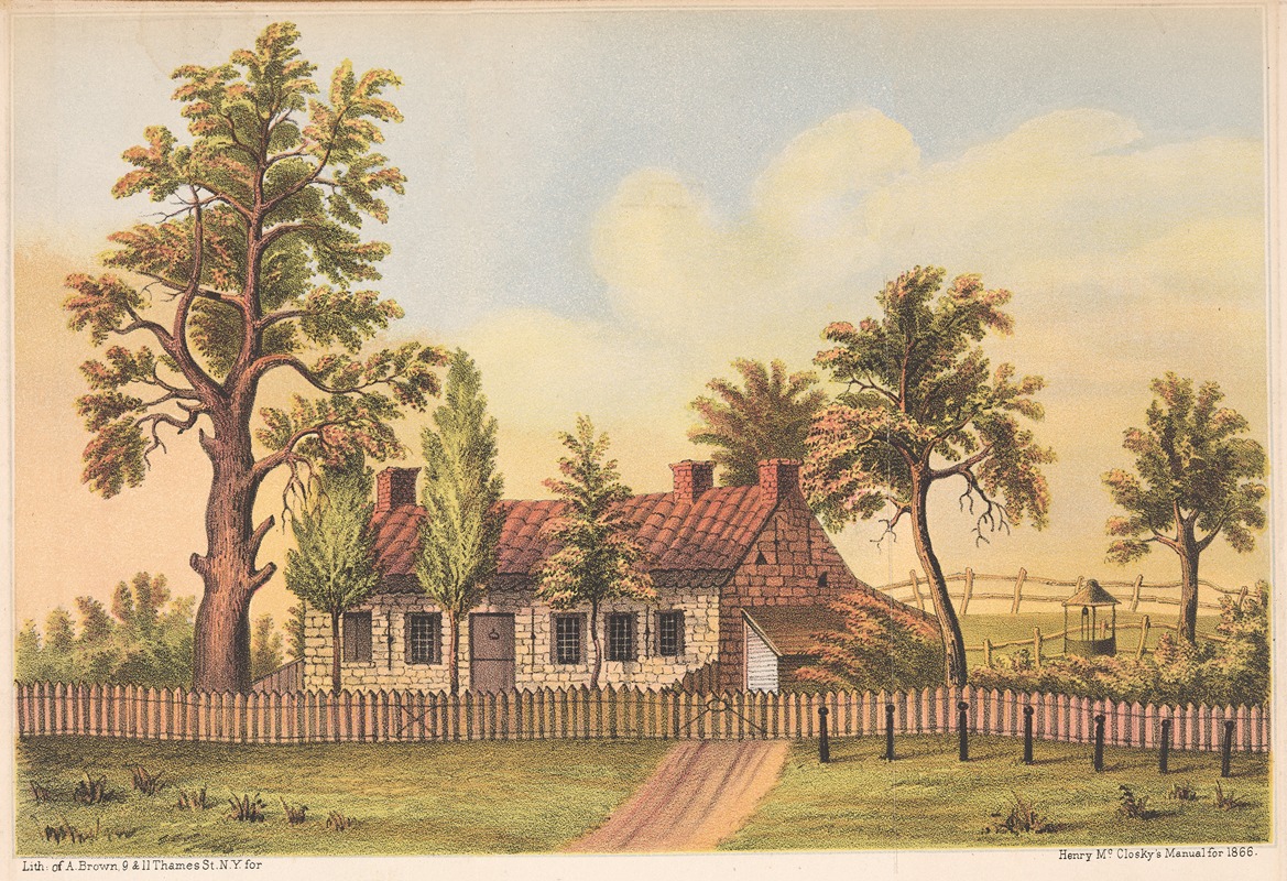 Arthur Brown - View of the house in New Utrecht L.I. in which Gen. Nathanial Woodhull died of his wounds in 1776.