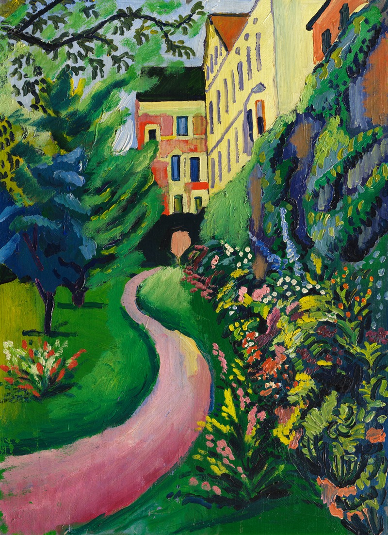 August Macke - Unser Garten mit blühenden Rabatten