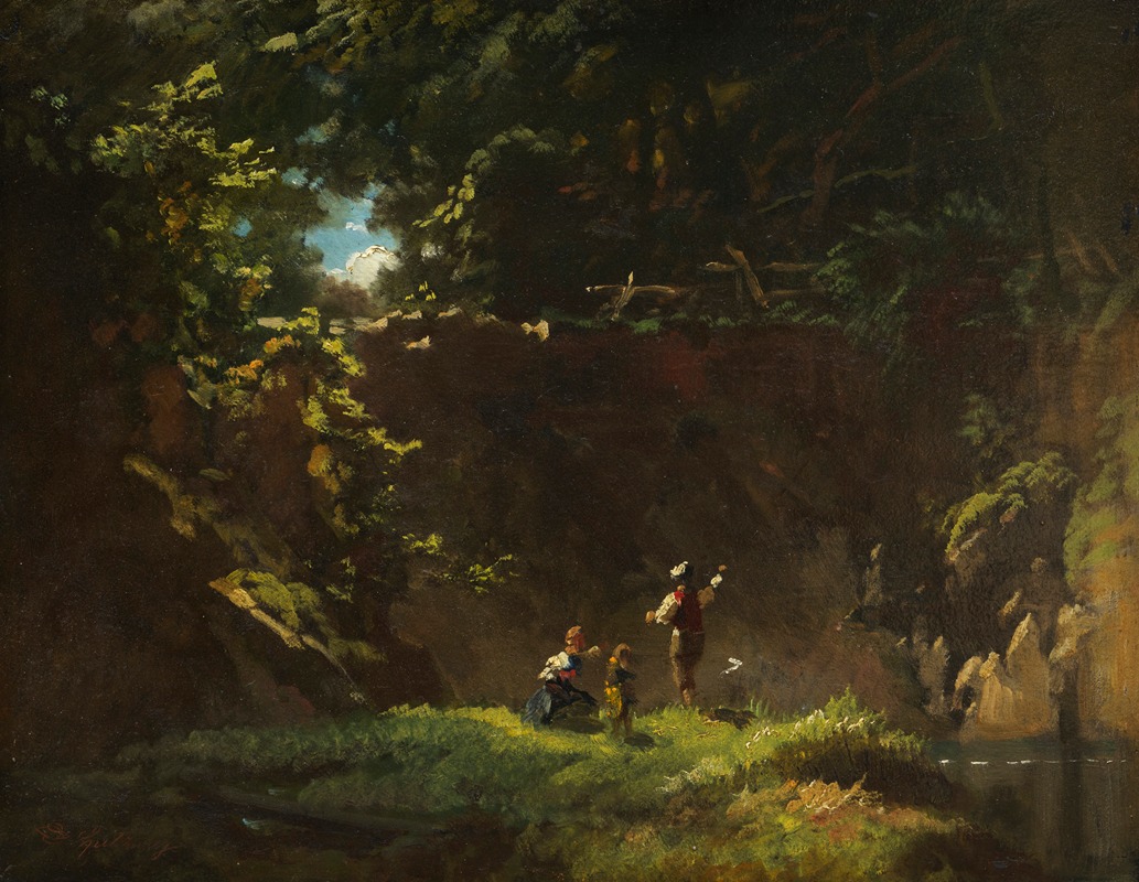 Carl Spitzweg - Fischende Kinder