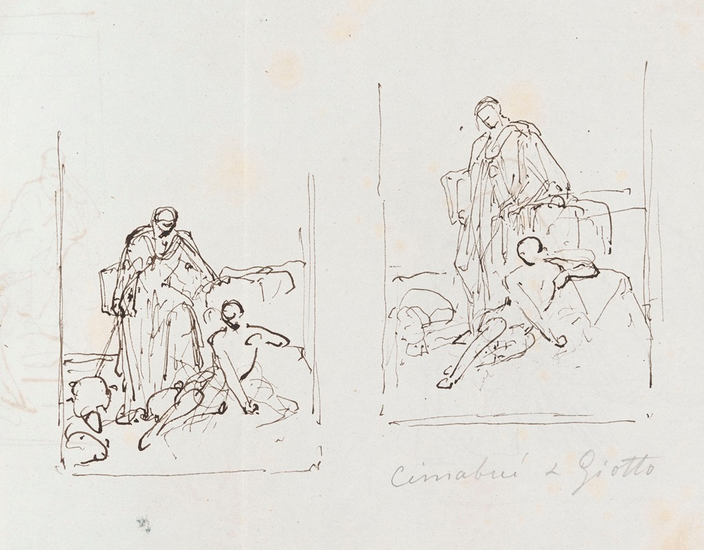 Nicaise De Keyser - Ciambue and two Studies for ‘Giotto Di Bondone Draws his Sheep in the Sand’