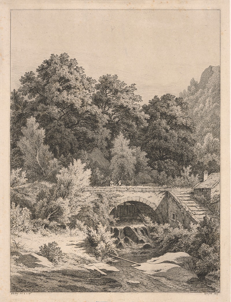 Eugene-Stanislas-Alexandre Blery - Le pont aux roches a Senlisse (The rock-bridge at Senlisse)