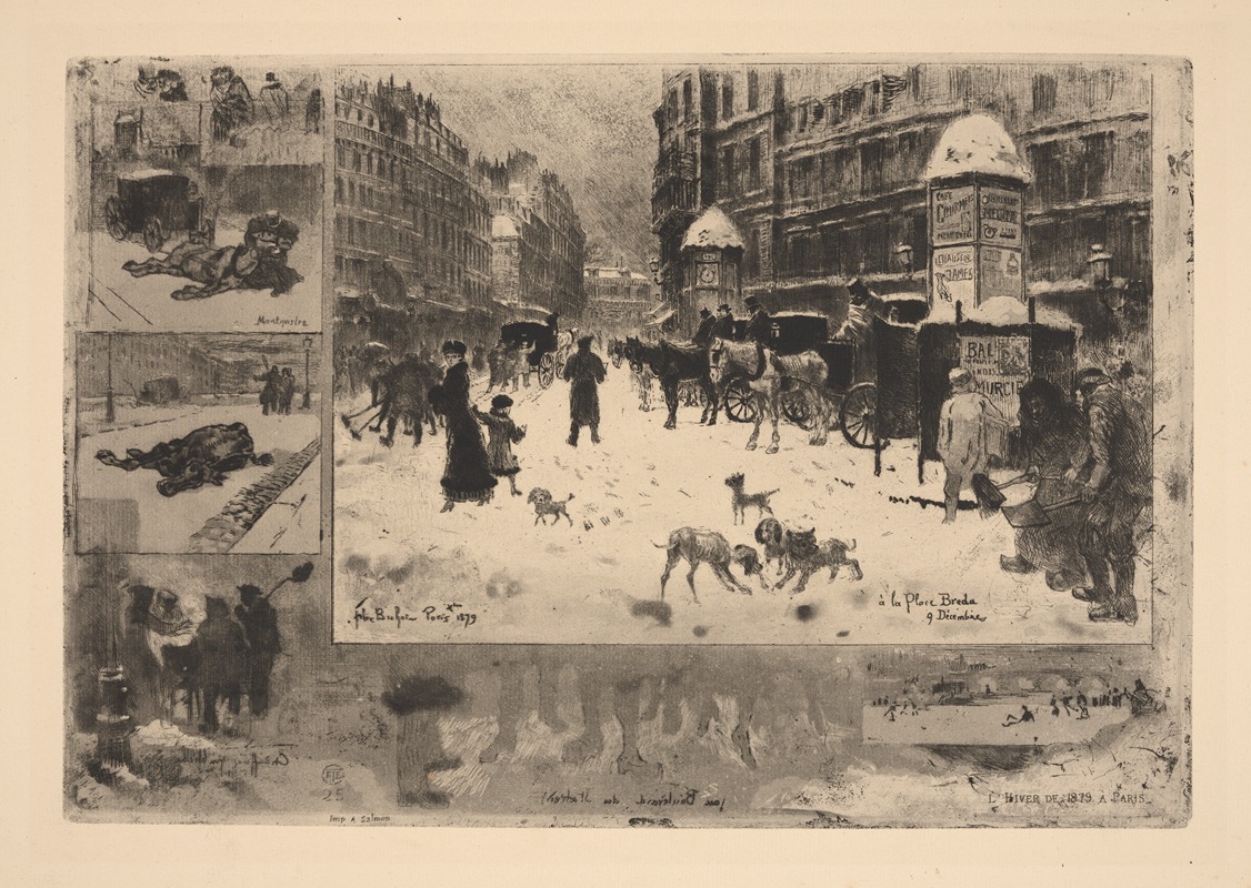 Félix Hilaire Buhot - L’Hiver de 1879 a Paris(The Winter of 1879 in Paris)