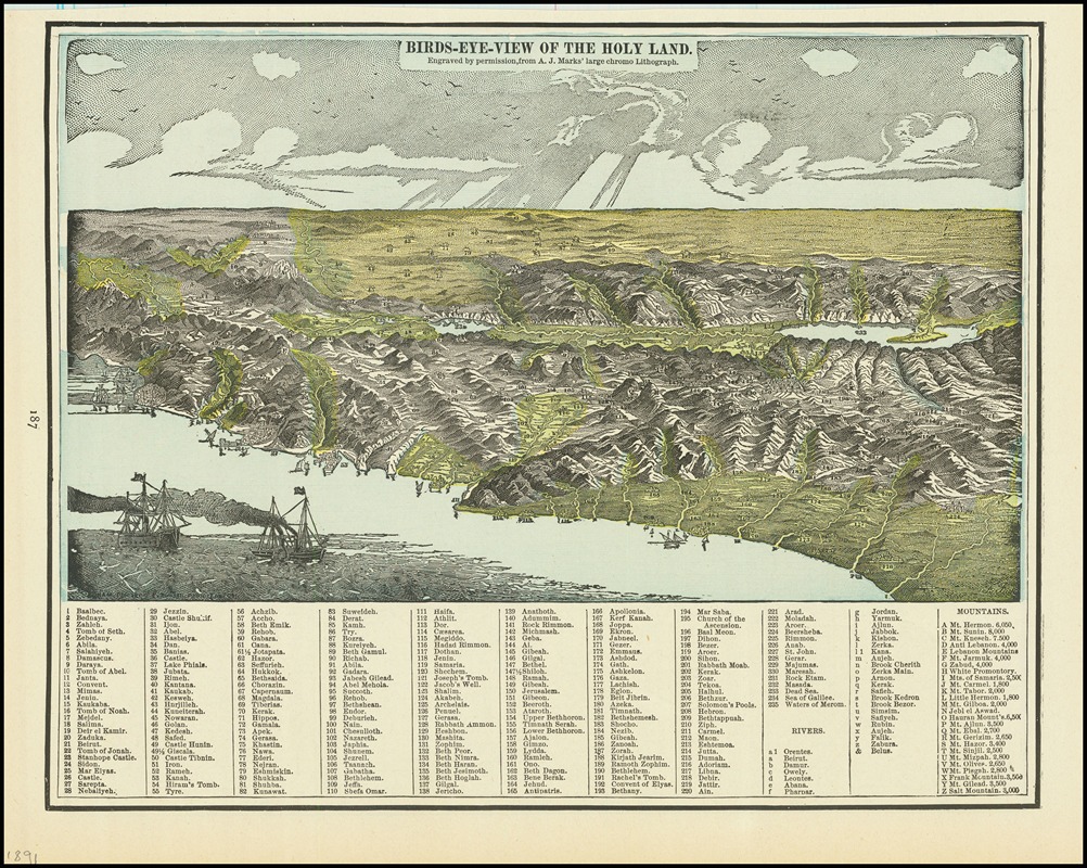 George F. Cram - Birds Eye View of the Holy Land