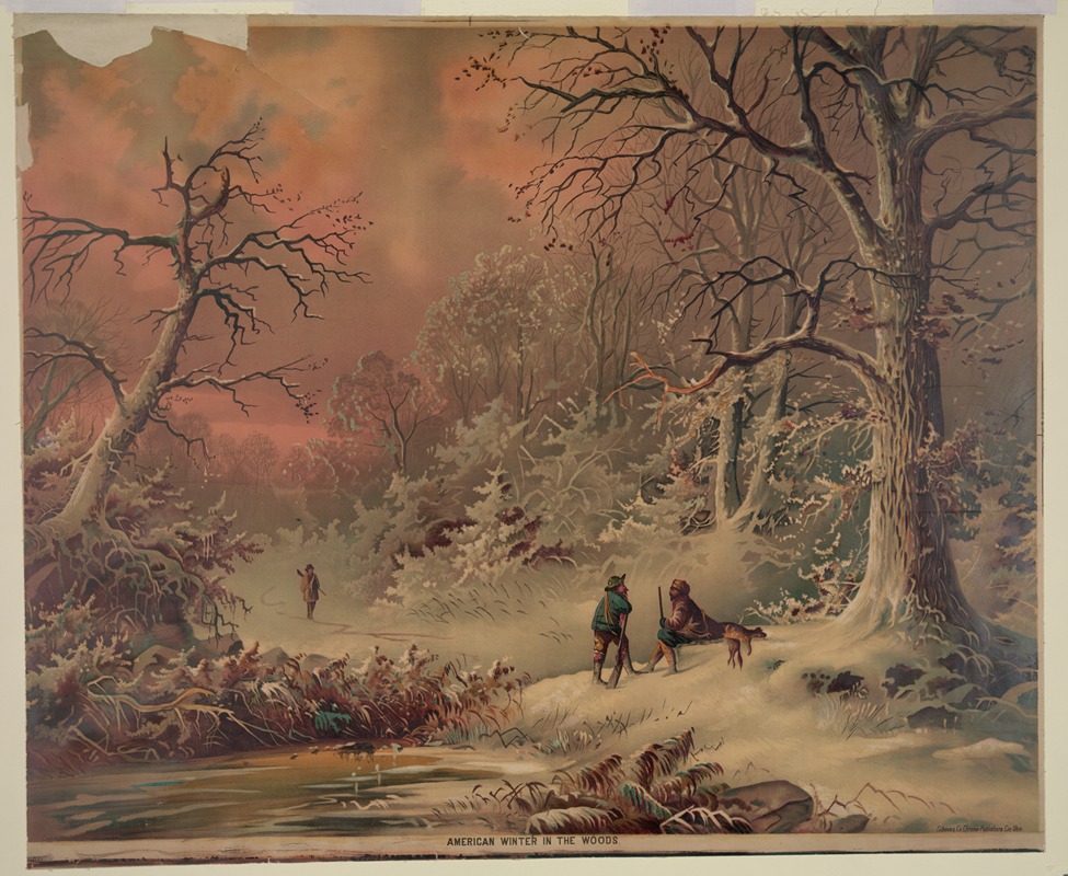 Gibson & Co. Lith - American winter in the woods