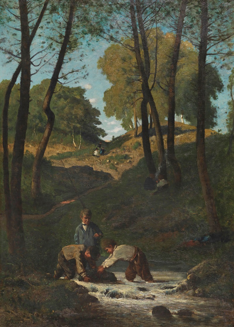 Henri-Joseph Harpignies - Chercheurs d’écrevisses