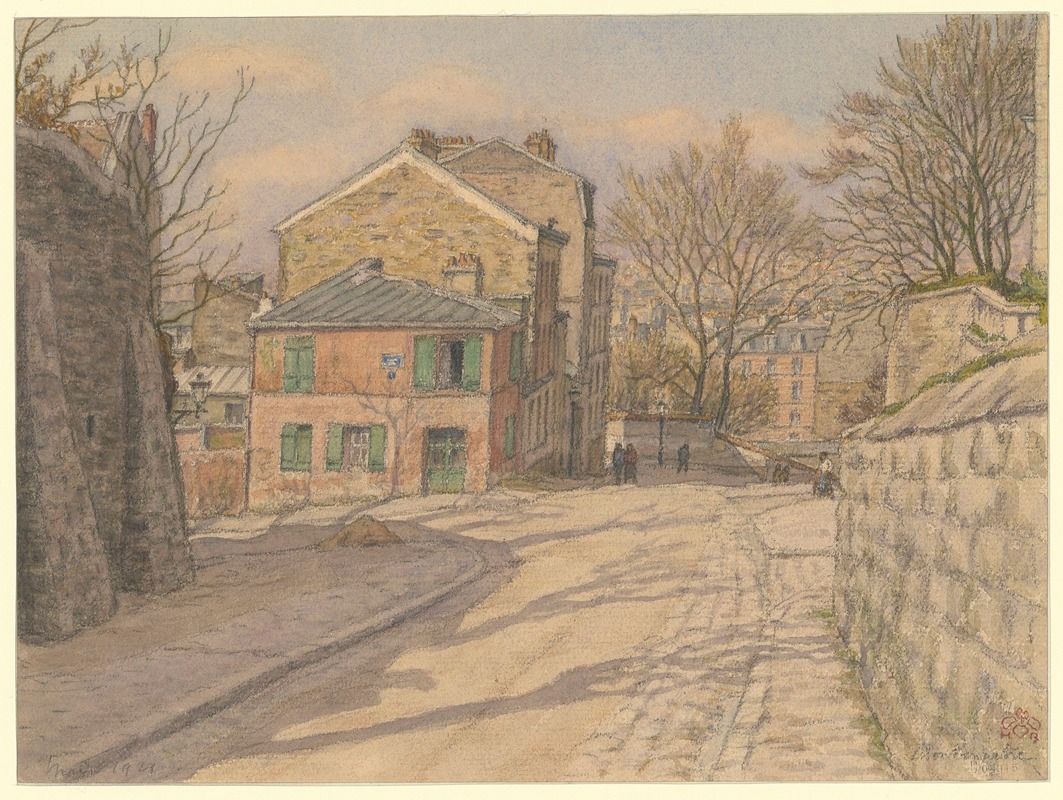 Henri Rivière - Montmartre (angle de la rue des Saules et de la rue de l’Abreuvoir)