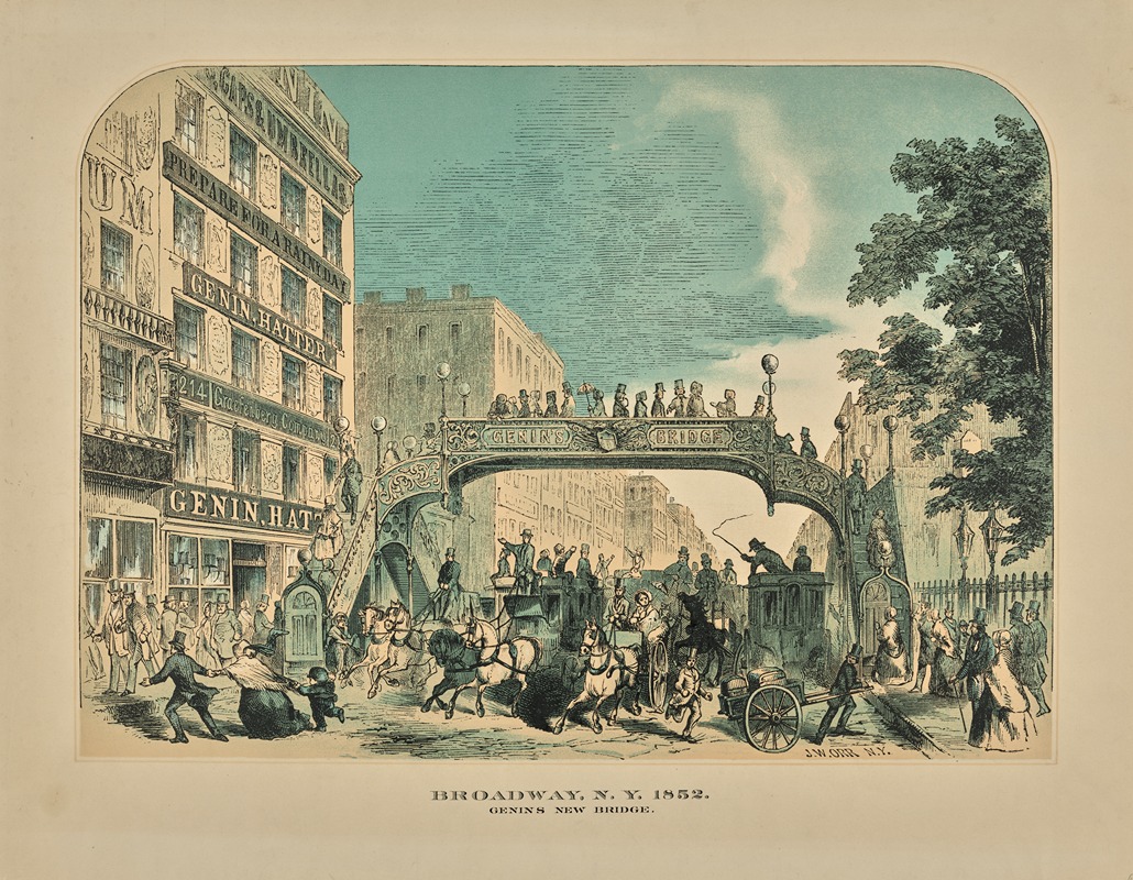 John William Orr - Broadway, N.Y. 1852. Genin’s New Bridge