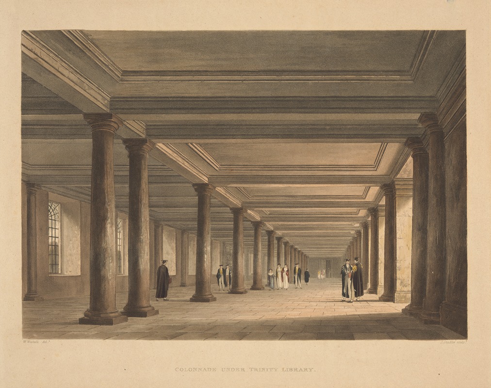 Joseph Constantine Stadler - Colonnade under Trinity Library..