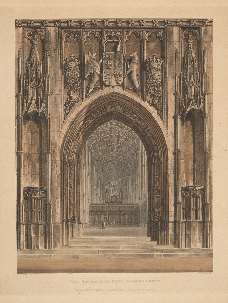 Joseph Constantine Stadler - West entrance to King’s College Chapel.