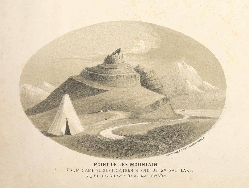 Joseph F. Knapp - Point of the mountain, from Camp 72. Sept. 22, 1864. S. end of Gr. Salt Lake.