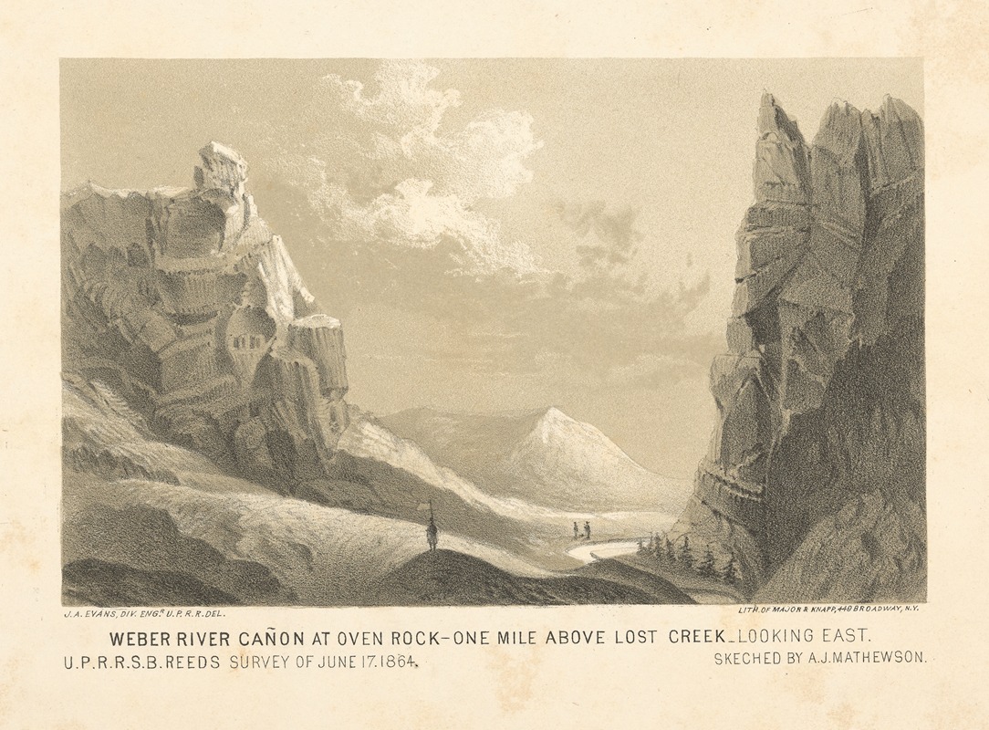 Joseph F. Knapp - Weber River Canon at Oven Rock — one mile above Lost Creek, looking east.