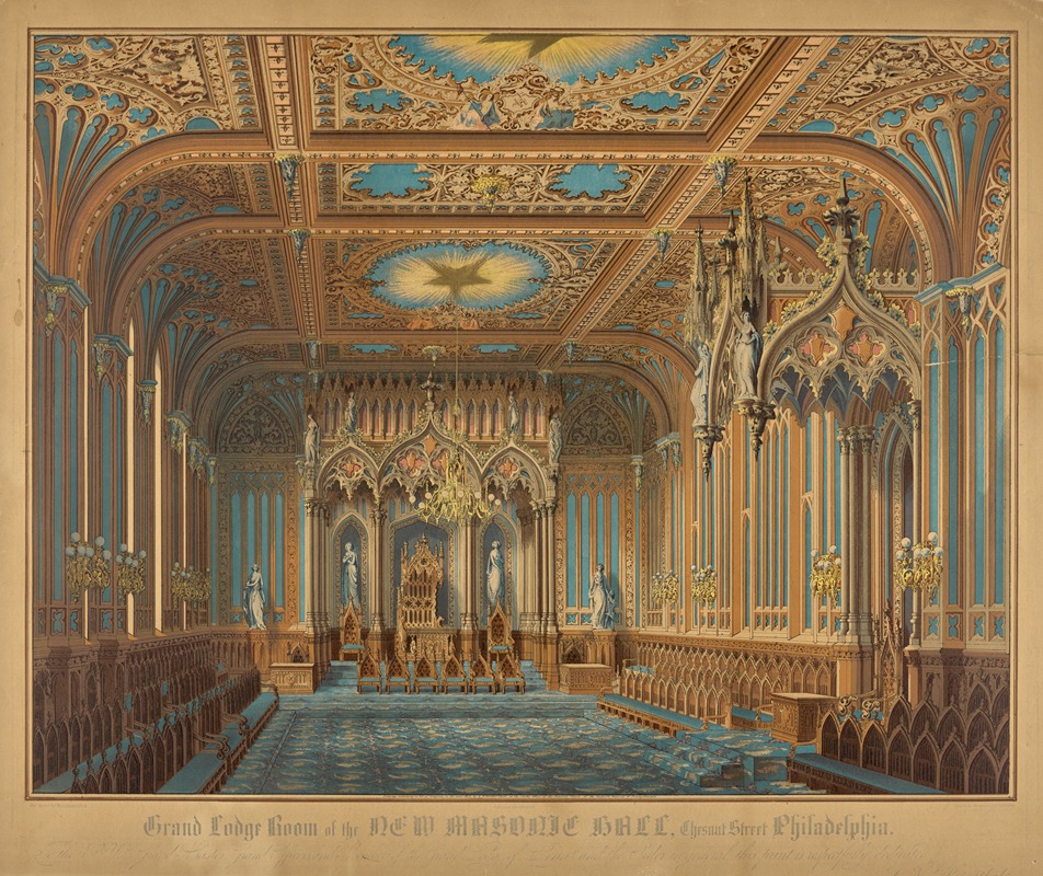 Max Rosenthal - Grand Lodge Room of the new Masonic Hall, Chestnut Street Philadelphia.