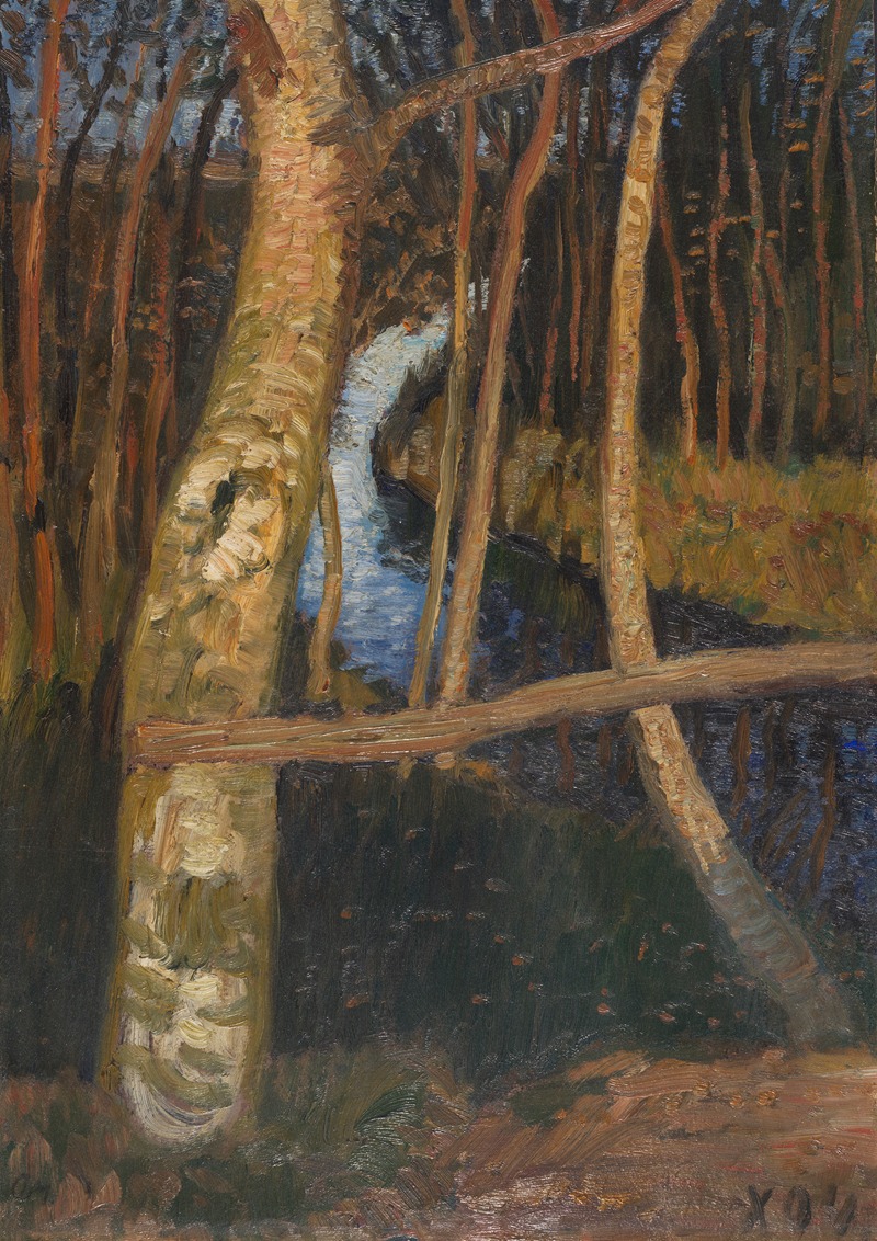 Otto Modersohn - Birken am Moorgraben