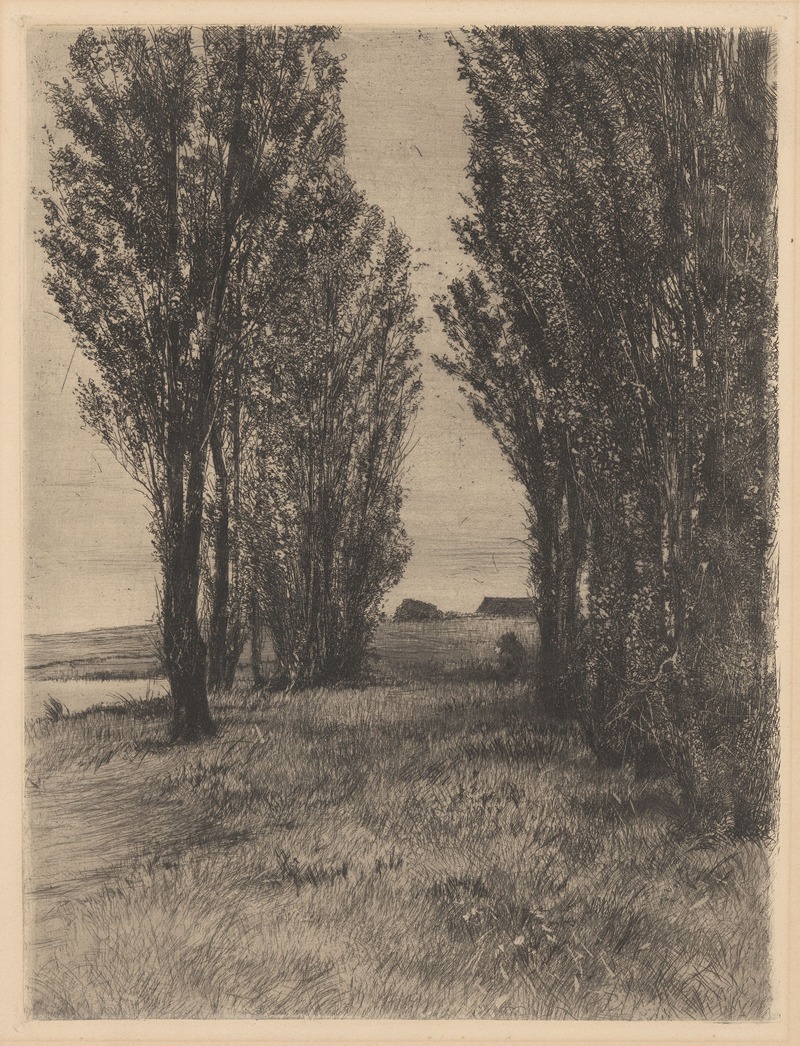 Peter von Halm - Pasture landscape with poplars