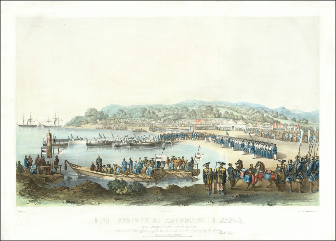 Wilhelm Heine - First Landing of Americans in Japan Under Commodore M. C. Perry At Gore-Hama July 14th 1853