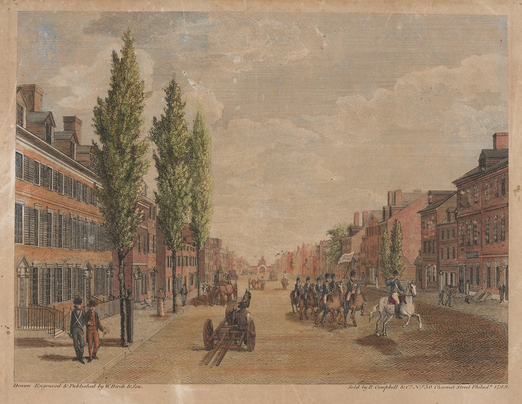 William Russell Birch - High Street, from Ninth Street, Philadelphia.