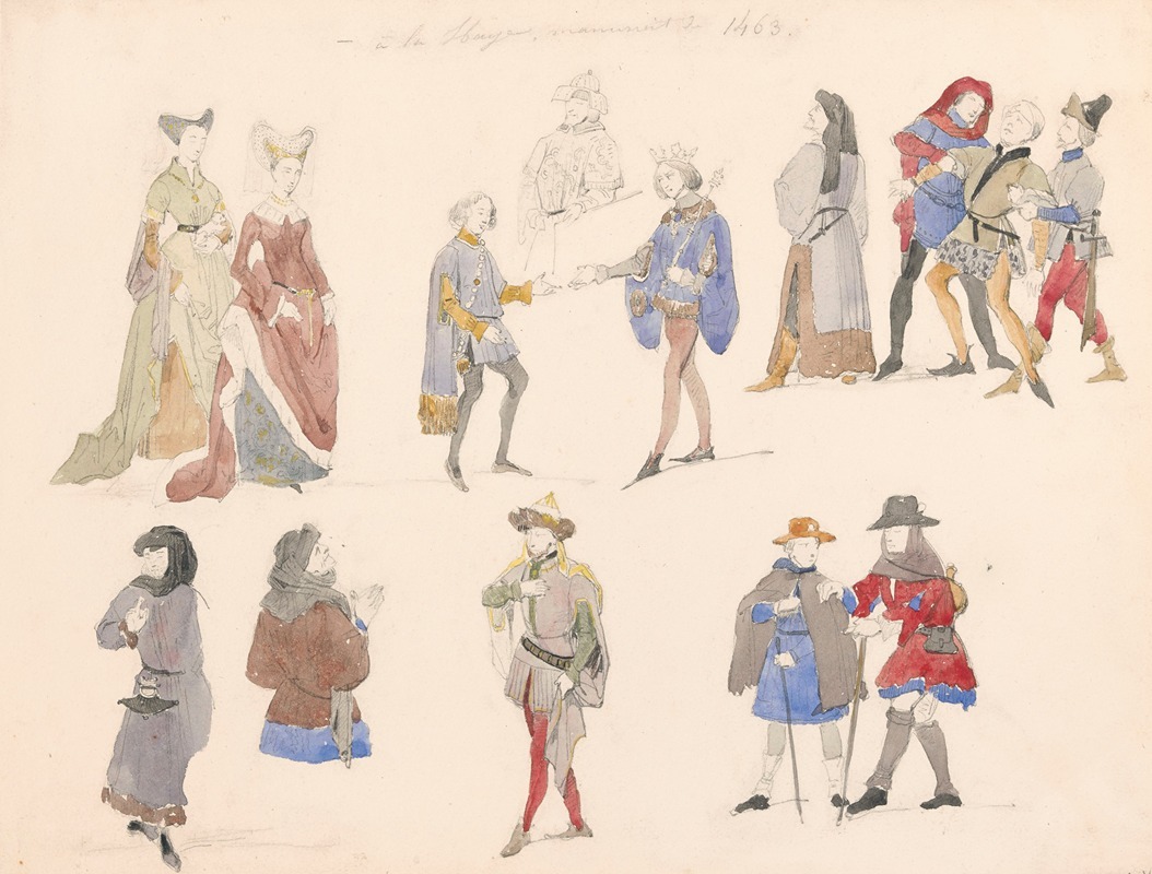 Nicaise De Keyser - Figures from the Manuscript of The Hague in 1463