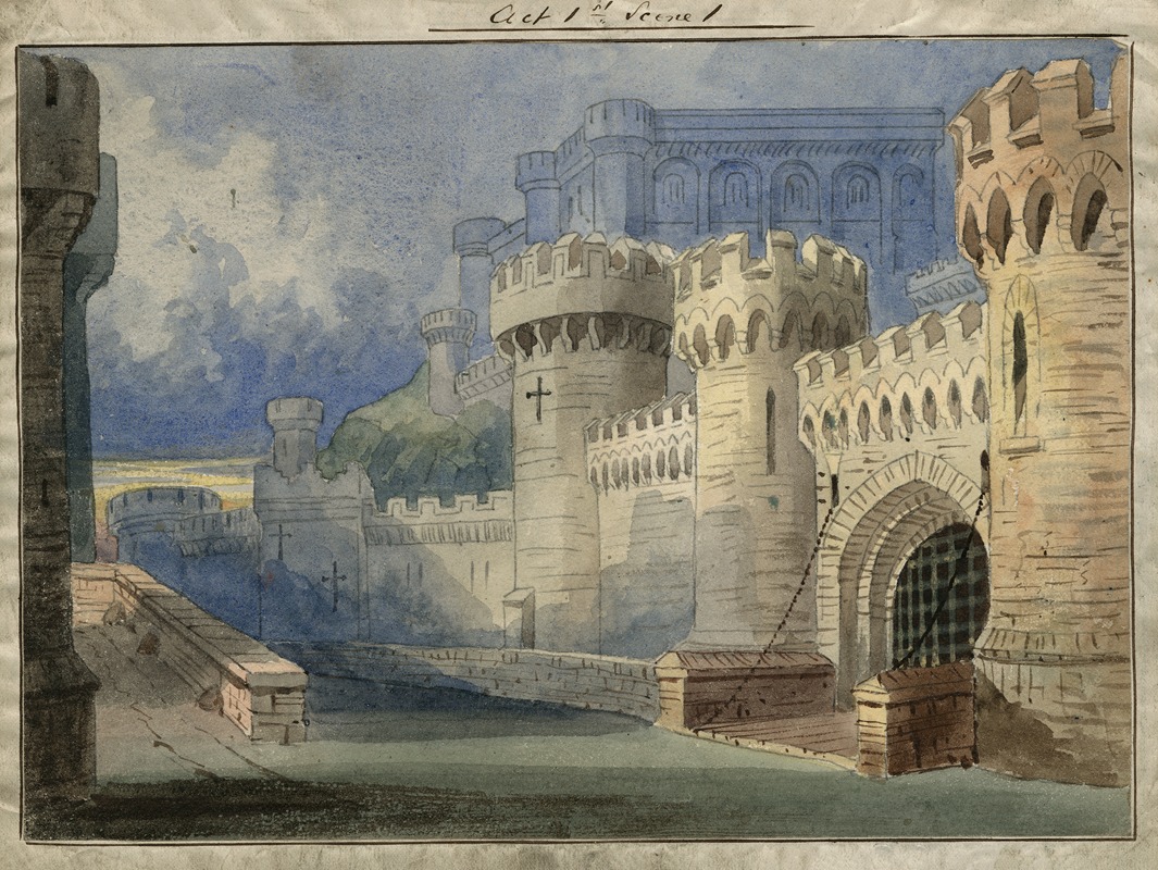 Casimir Delavigne - Watercolor scene design