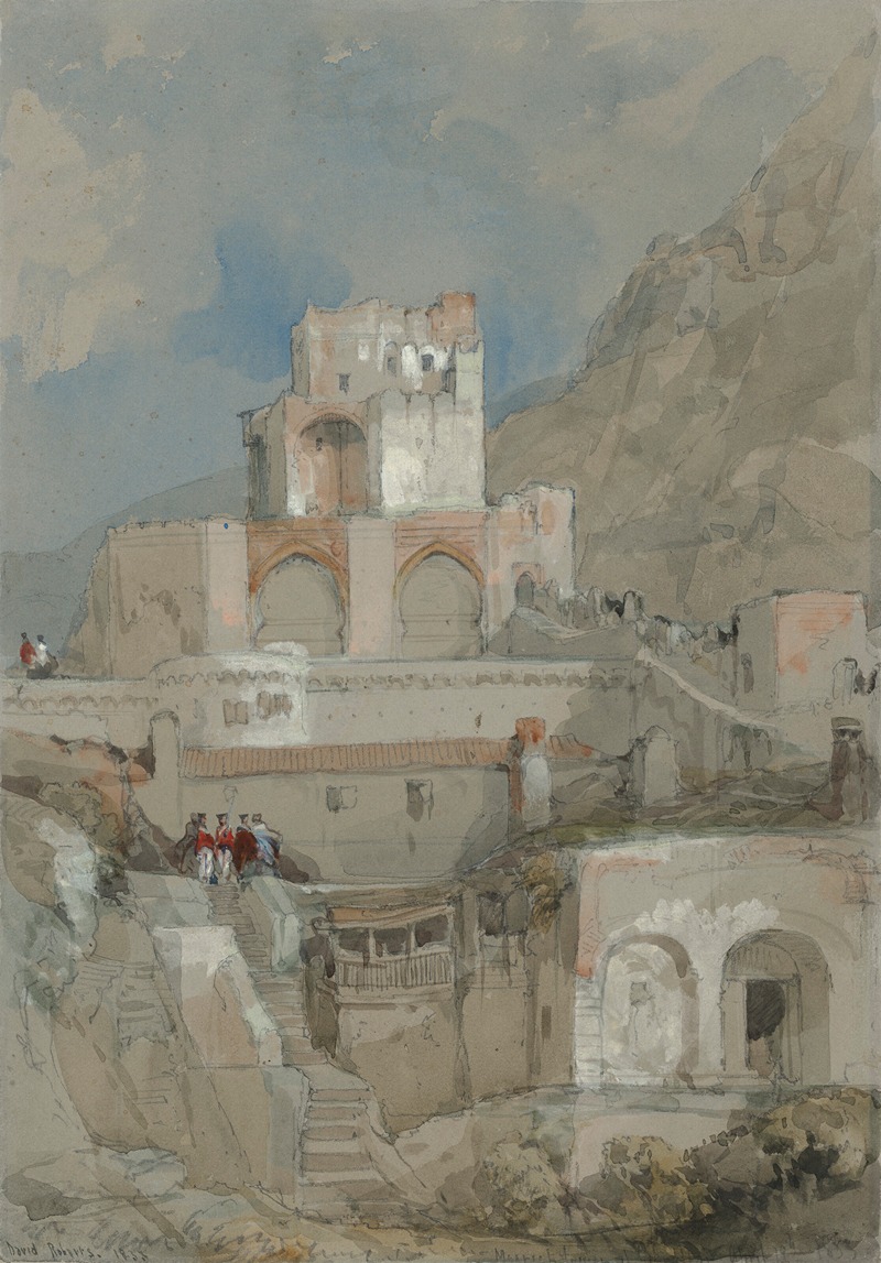 David Roberts - British soldiers before the tower of the old Moorish citadel in Gibraltar