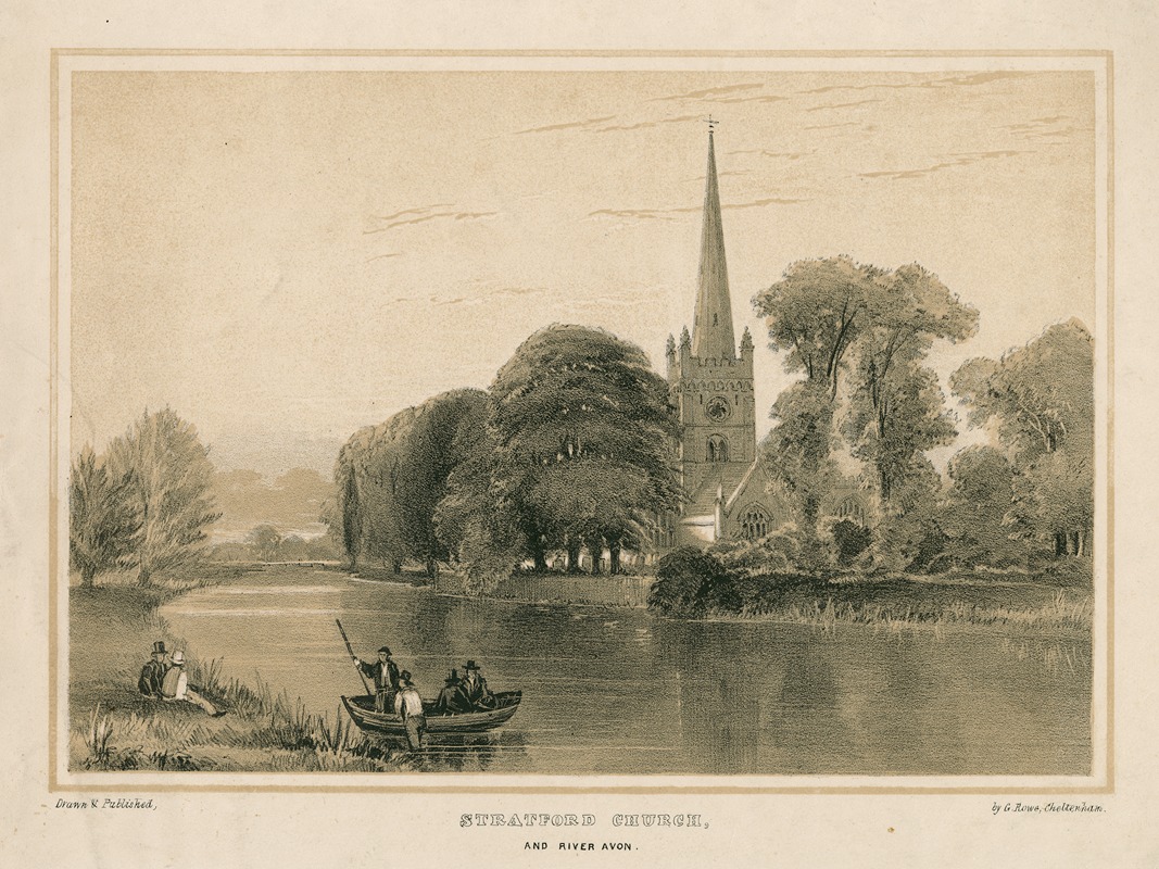 George Rowe - Stratford Church, and river Avon